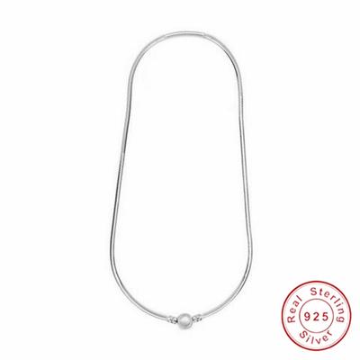 Brand New Necklace 925 Sterling Silver Simple Snake Necklace For Original Panjia Charm Bead Pendants Women 'S Silver Jewelry Diy