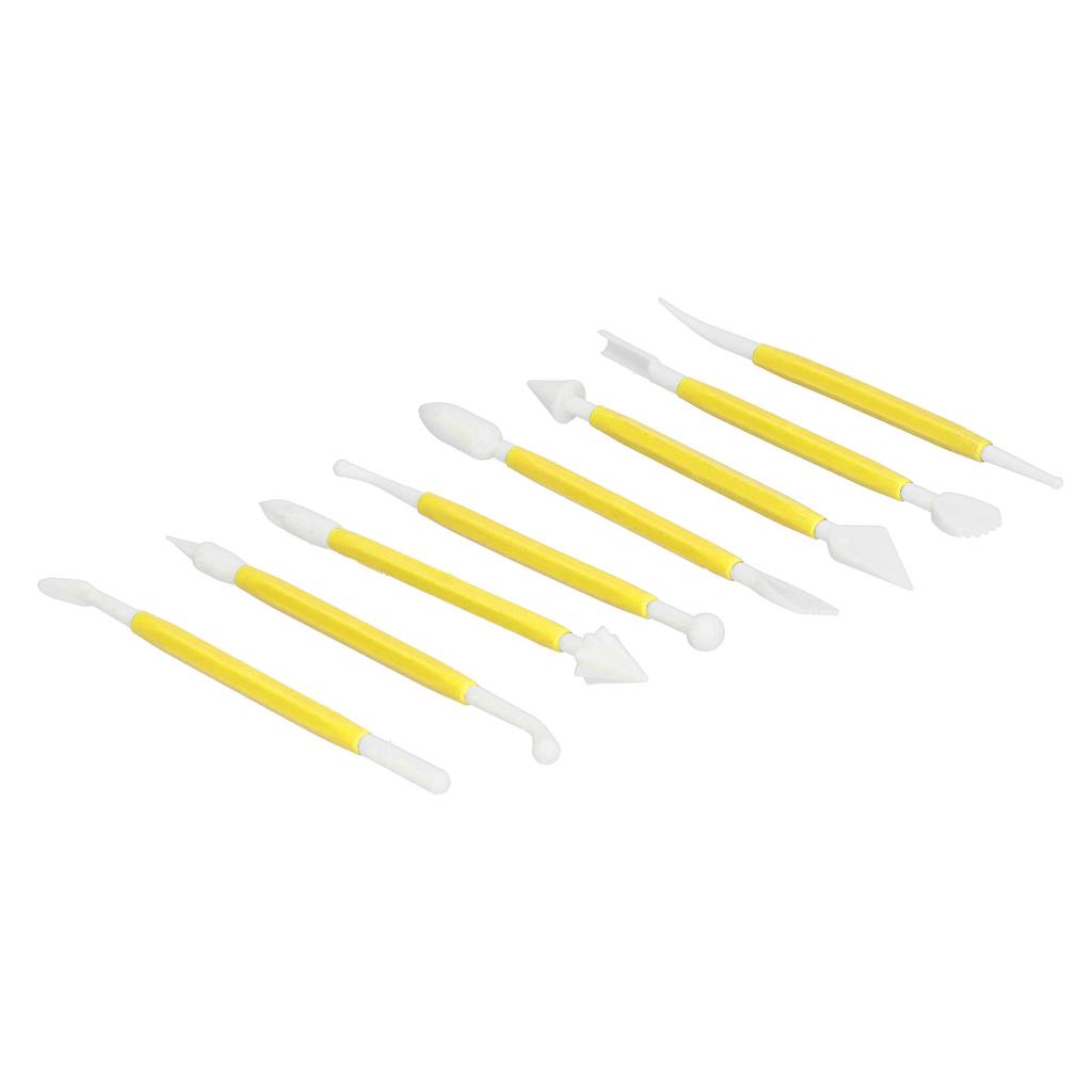 8Pcs DIY Fondant Tool Cake Pastry Carving Cutter Chocolate Decorating Mold Set for BakeryYellow