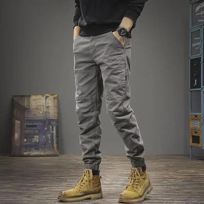 Men's Retro Spring/Autumn Loose Cuffed Casual Overalls