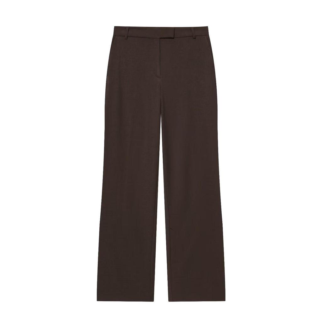 European & American Women's Early Autumn Fashion: Casual Belted Vest & High Waist Straight-Leg Pants Set