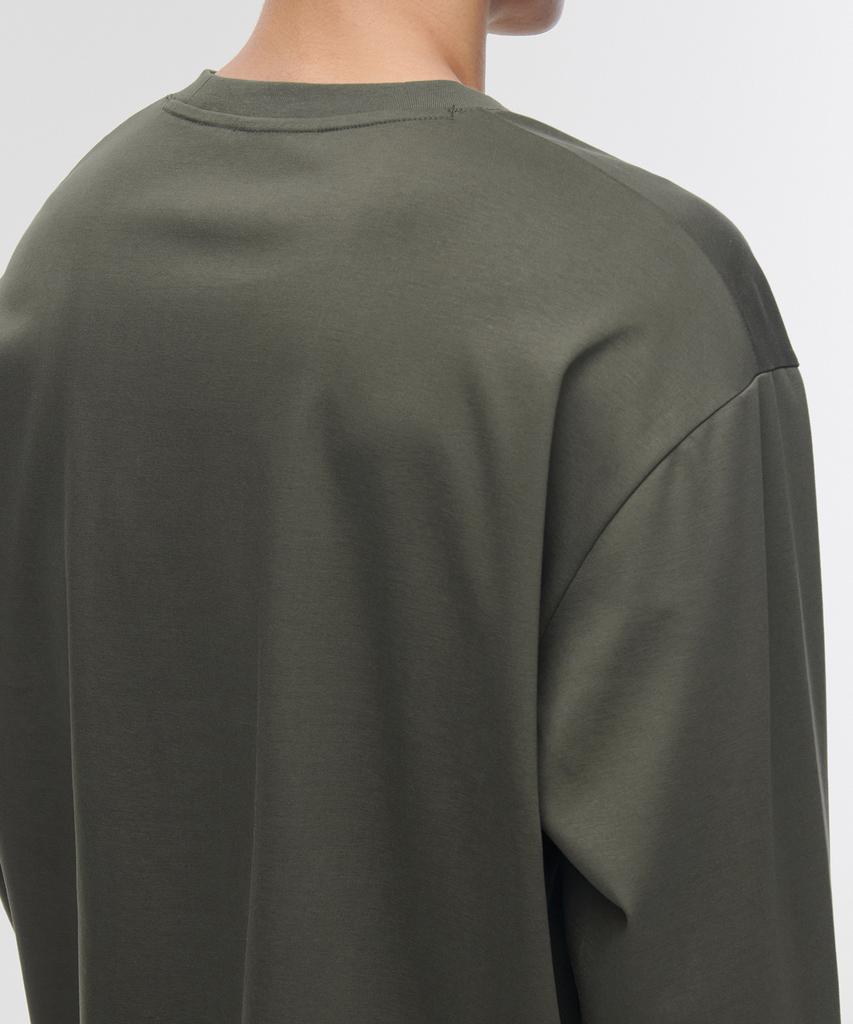 MUSINSA STANDARD Silket Relaxed Crew Neck Long Sleeve T-Shirt [Dusty Khaki]