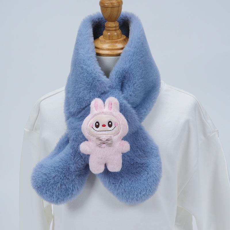 Plüsch-Winter-Schal im koreanischen Stil, Süßer und warmer Nackenschutz für Mädchen und Schülerinnen