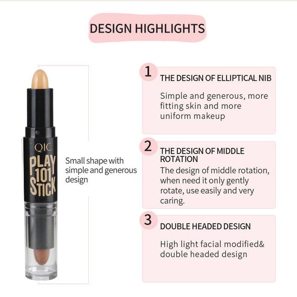 Gesichts-Make-up-Stick, doppelseitiger Kontur-Concealer, Augen-Gesichts-Highlighter-Stift