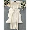 Classic Style Knitting Tops Easiest for Match Two-Piece Dress Short Sleeve