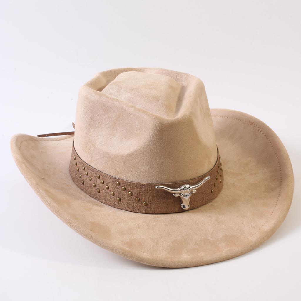 Popular European and American Classic Suede Western Cowboy Hats, Men's and Women's Retro Fashion Cowboy Hats