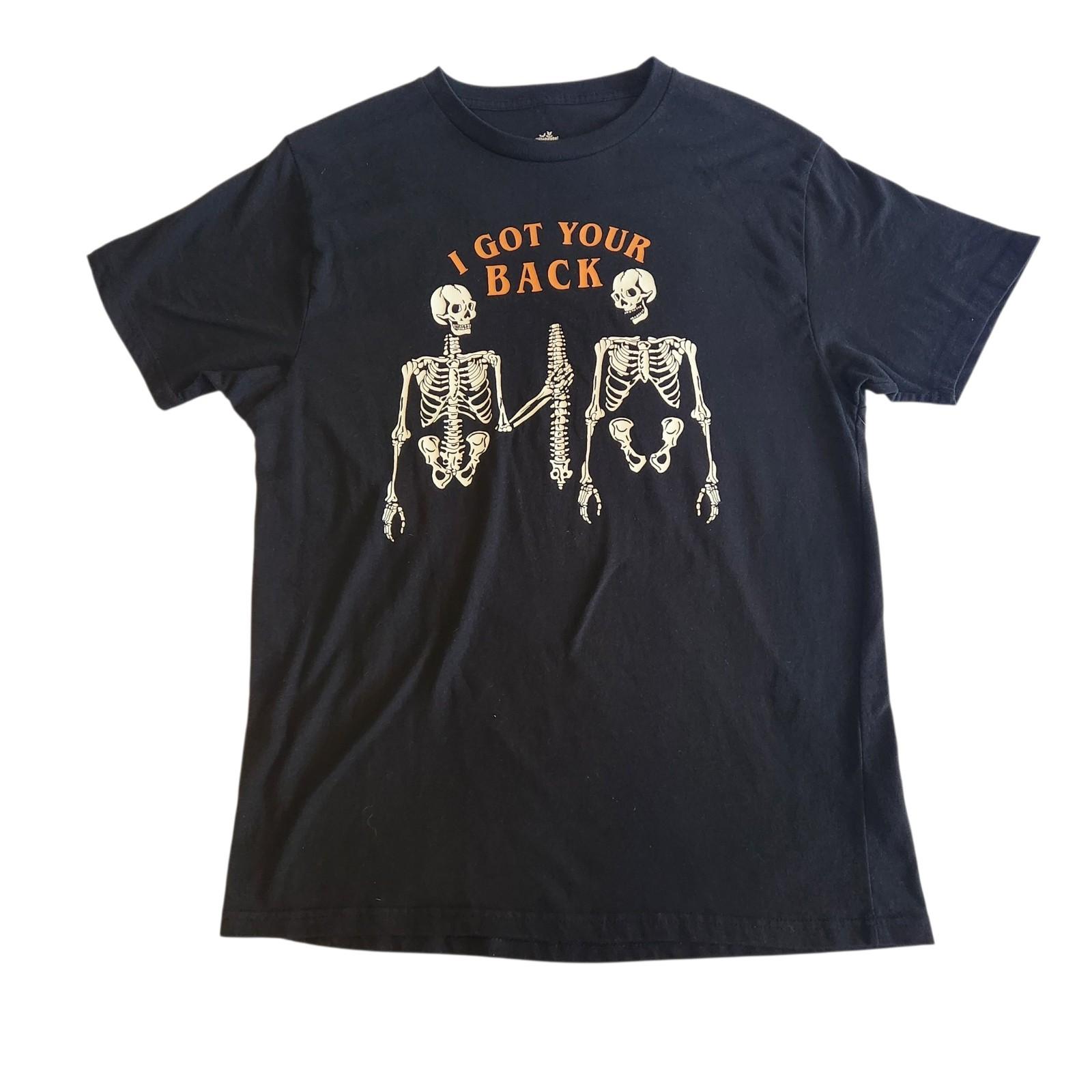 Halloween T-Shirt “I GOT YOUR BACK” Skeleton Punk Goth Unisex Size Large NEW M