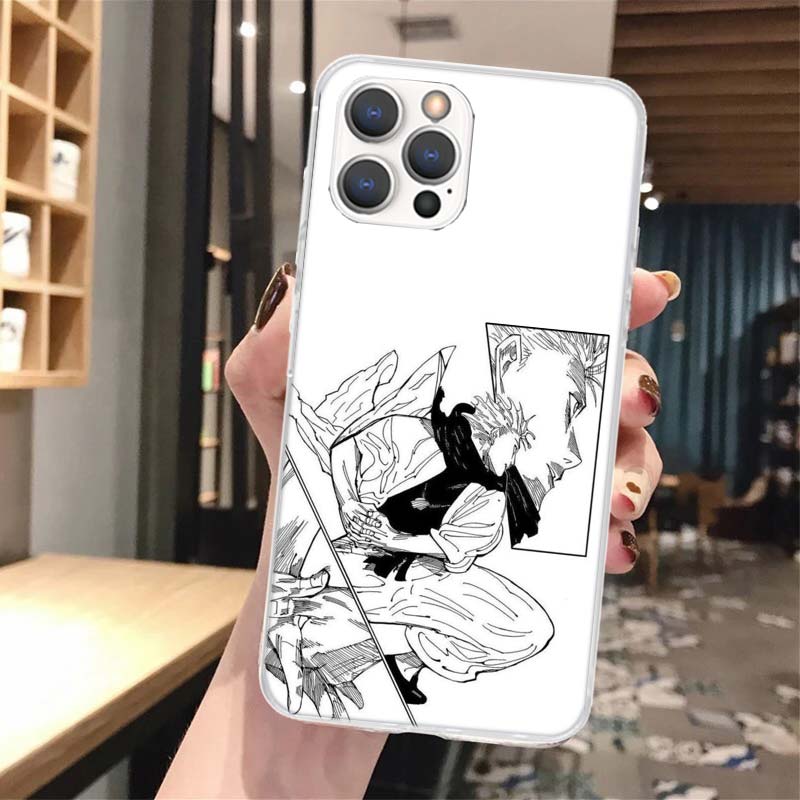 

Черно-белый Kaisen J-Jujutsu Мягкий чехол для телефона для iPhone 17 Air 16 16E 15 14 Plus 13 Mini 12 11 Pro Max X XR XS 7 8 + SE 2020 Pat iPhone 14 Pro