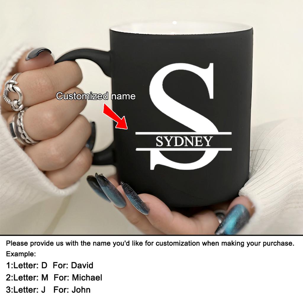 11oz Personalizowany Kubek do Mleka z Czarnym Napisem Dla Kawiarni, Ceramiczny Kubek do Kawy, Kubek do Picia, Filiżanka do Herbaty, Prezenty Świąteczne