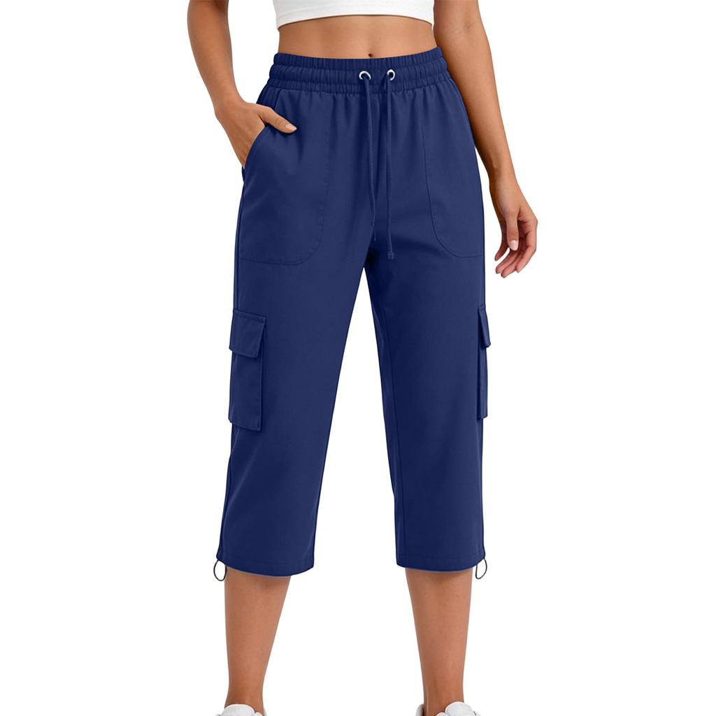 Women's High Waist Straight Leg Cargo Pants with Pockets Color Casual Everyday Wear