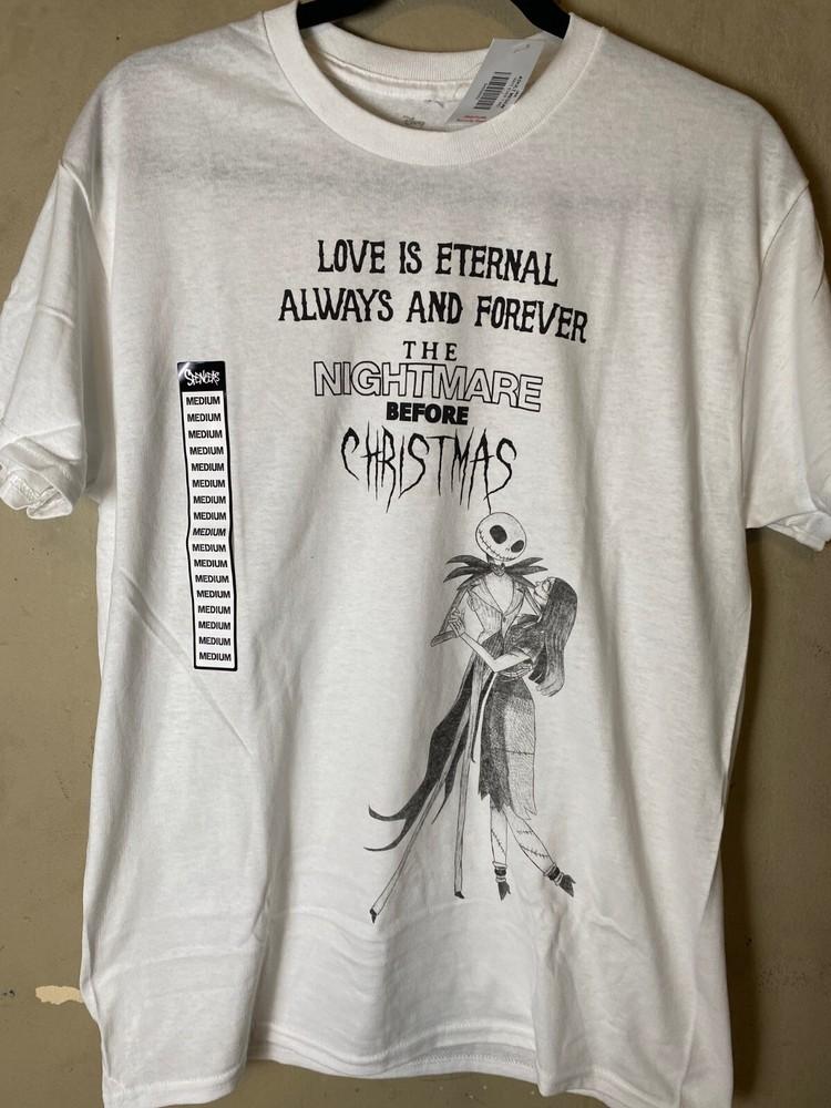 Тим Бёртон «Кошмар перед Рождеством» «Любовь вечна» БЕЛАЯ Футболка - Новая с бирками Унисекс Футболка S