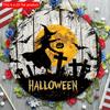 2d Flat 20*20cm, Halloween Popular Home Decoration, Halloween Witch Circular Wooden Logo Creative Decorative Board, for Home, Club, Bar Decor.