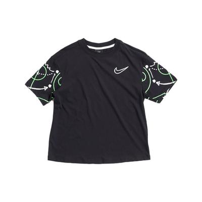 Summer Hoops Casual Short Sleeve T-Shirt Women Tops Black CW6754-010