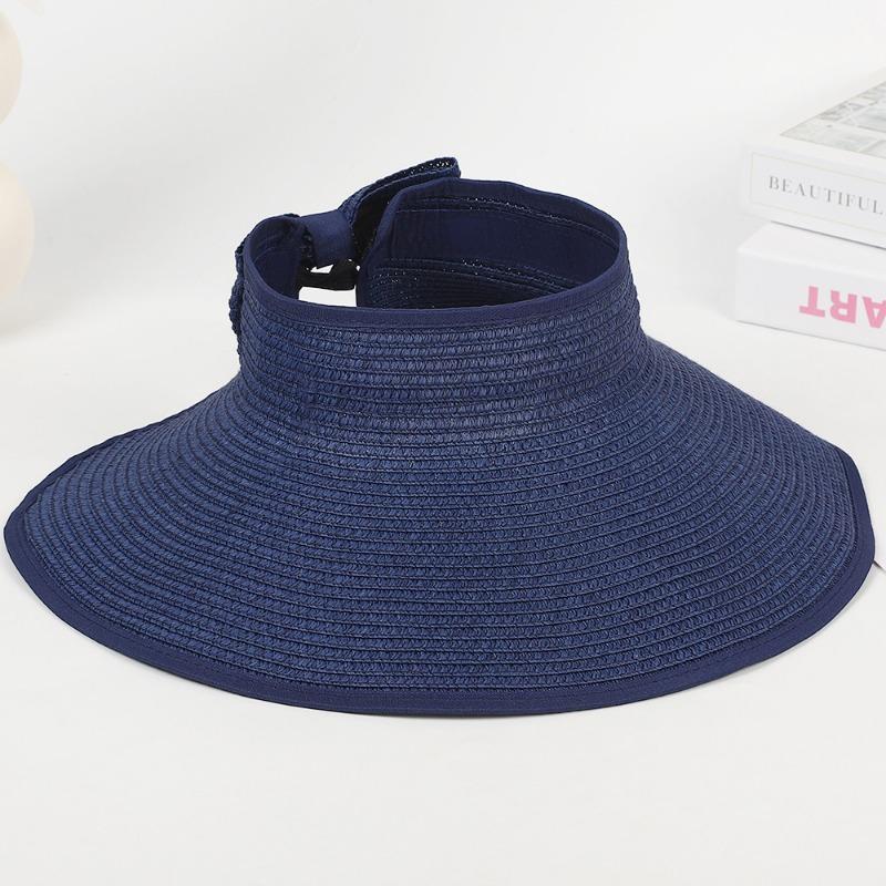 New Summer Folding Empty Top Hat Large Edge Sunshade UV Protection Sun Protection Hat Outdoor Sports Mountaineering Travel Straw Hat