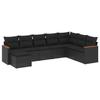 VidaXL Salon de Jardin avec Coussins 8 pcs, Canapés de Terrasse, Ensemble de Meubles de Patio, Mobilier d'Extérieur, Noir 3226244