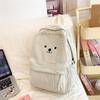 Schoolbag1011 Autumn New Corduroy Backpack Cute Bear Student Bag College Style Fashion Commuter Backpack