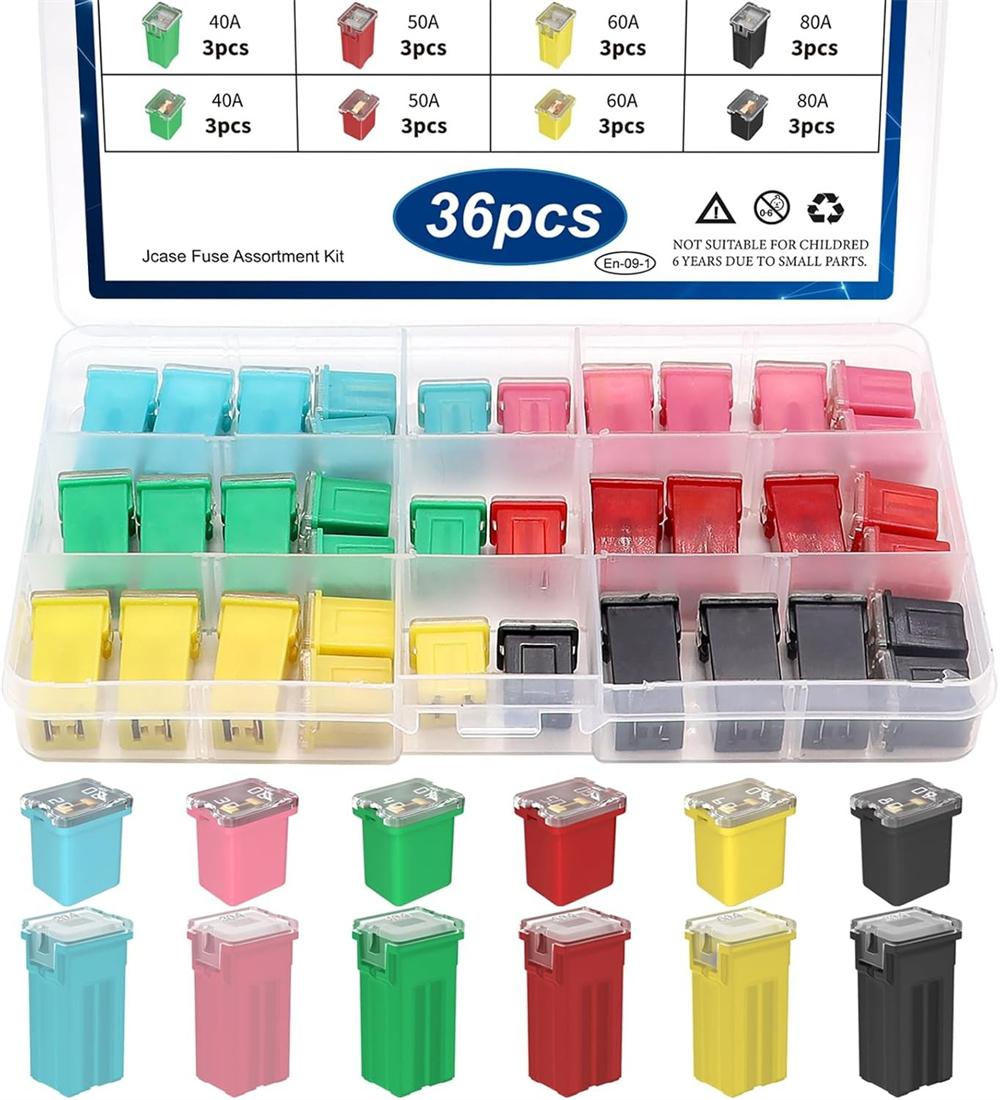 

36Pcs For Jcase Fuse Car Fuses Assortment Kit Automotive Tall/Standard and Low P