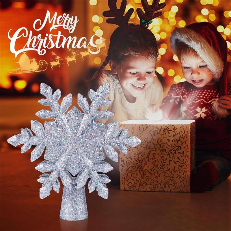 Trees Topper Christmas Tree Snowflake Christmas Five Pointed Star Christmas Lights US Plug