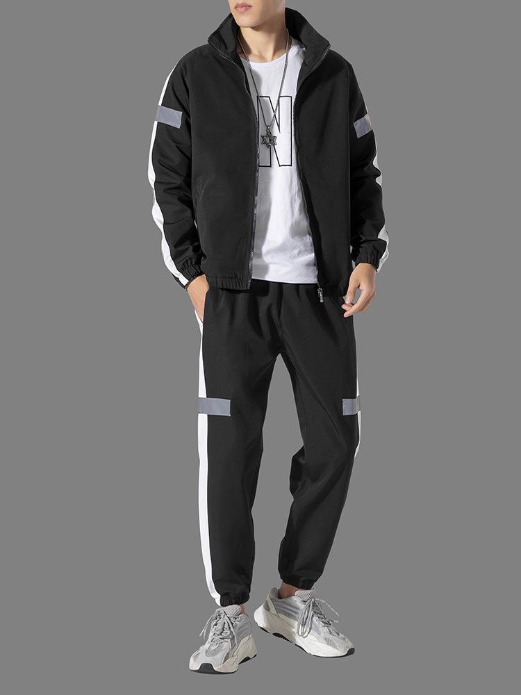Men's Spring 2025 Korean Style Casual Suit: Youth Sport Two-Piece Set Plus Size