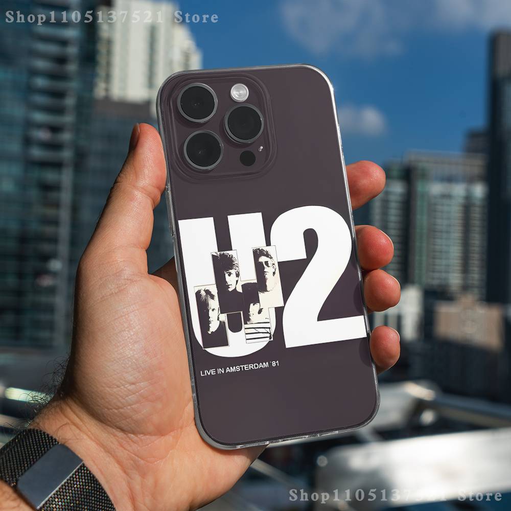 Etui Na Telefon Band U2 Pop Do iPhone 17,16,15,14,13,12,11 Pro,Max,Plus,X,XS,XR,SE4,E Mini Przezroczyste Miękkie Pokrowiec
