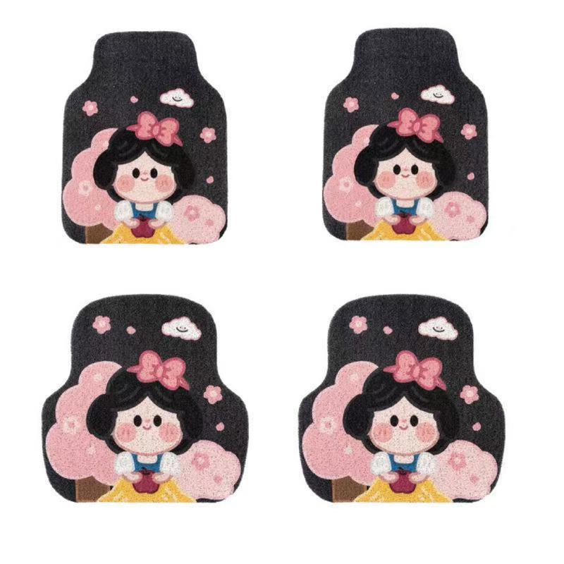 Universal Cartoon Car Interior Foot Mats - Scratch & Wear Resistant Set
