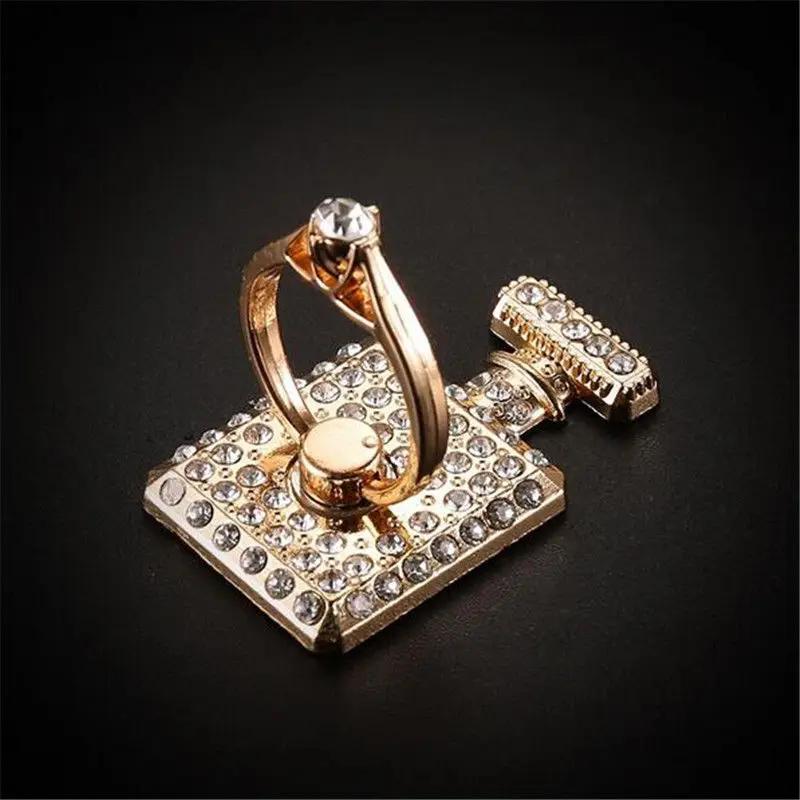 Fashion Luxury Diamond Shiny Gemstones Metal Mobile Phone Ring Bracket Phone Holder Rotatable Ring Bracket for iPhone Samsung