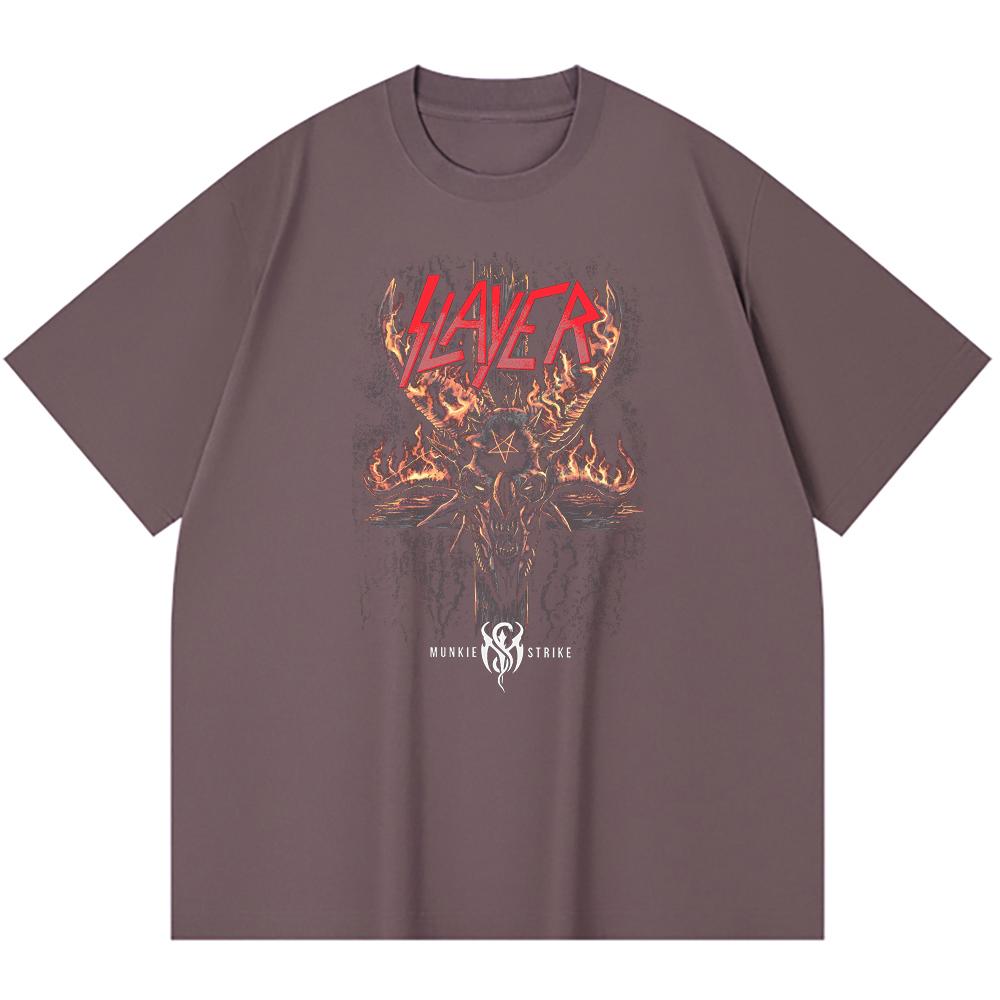 230 Gsm %100 Pamuk Heavy Metal Tişört Rock Grubu Popüler Müzik Baskılı Unisex Ağır Pamuk Tişört