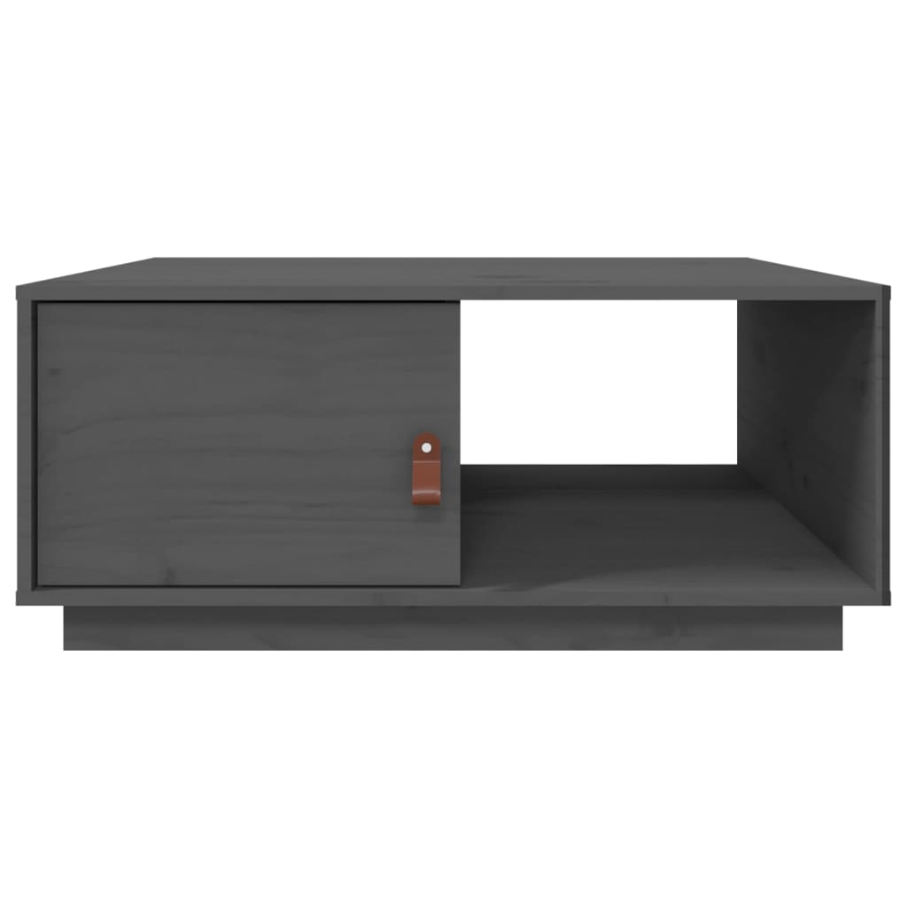 Vidaxl Stolik Kawowy, Szary, 80X50X35,5 Cm, Lite Drewno Sosnowe