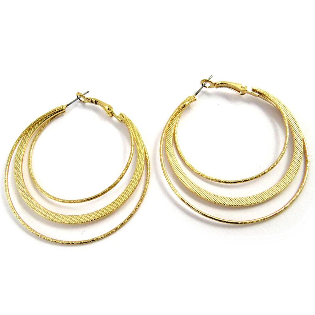 Les Trésors De Lily [L7622] - Gold 'Choreography' Hoop Earrings Ø 55 Mm