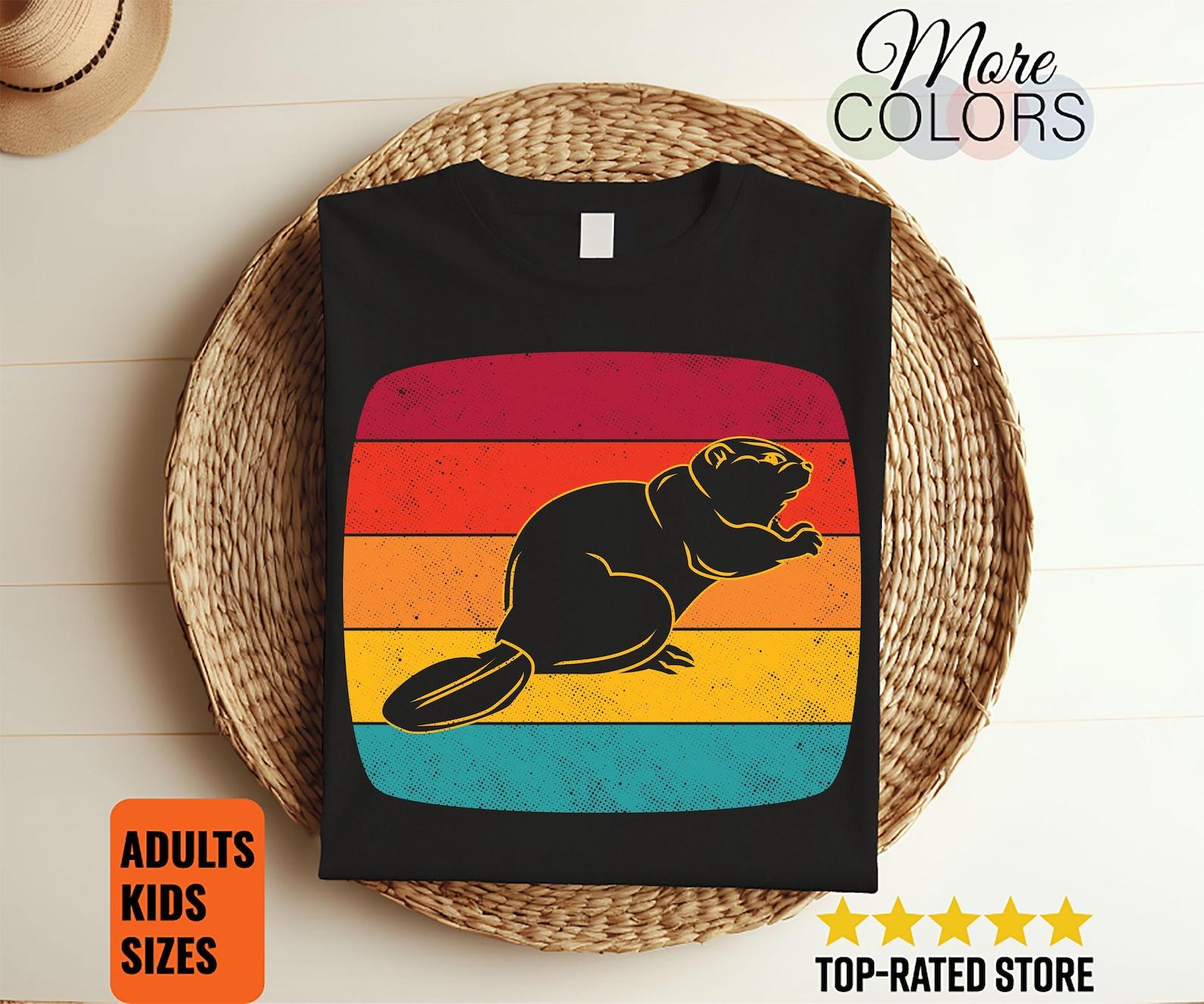 Beaver Vintage Retro T-Shirt, Funny Beavers Lover Gifts, Cute Rodents River Animal Costume, Beaver Day, Birthday Present Visit Zoo Zookeeper 120