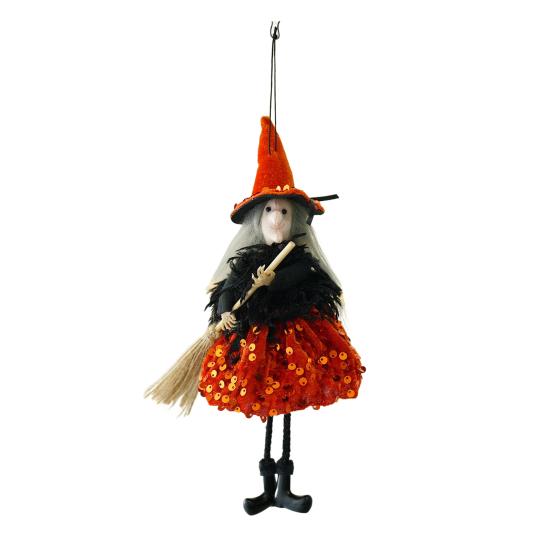 Halloween Witch Hanging Decoration Flying Witches Doll Spooky Witch Figurine Garden Yard Haunted House Decor