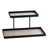 Large Capacity Double Layer Vanity Tray Rectangular Cosmetics Storage Rack Dresser Tray  Entryway