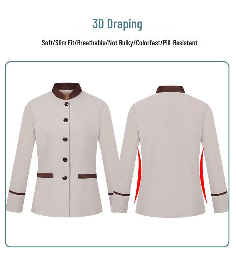 Women's Long Sleeve Hotel Cleaner Uniform Set for Autumn/Winter
