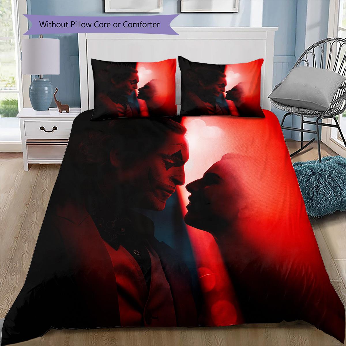 

The Joker and Harley Quinn Bedding Set, 1 Duvet Cover & 2 Pillowcases, Suitable for Home, Ideal Gift for Fans 135x200cm