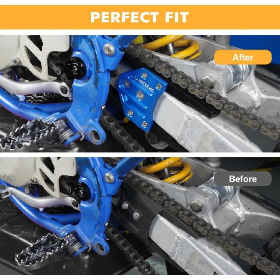NICECNC Front Chain Support & Rear Chain Guard Slider Guide Sprocket Protector For Yamaha YZ85 2003-2018 2017 Aluminum Alloy