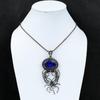 Lapis Lazuli Gemstone Copper Wire Wrap Beautiful Handmade Pendant Designer Jewelry