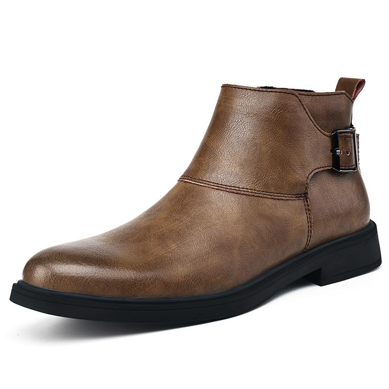 Hot Selling Men's Chelsea Boots Europe America Street Fashion Men's High Top Shoes Winter Suede Ankle Boots Big Size  37-48