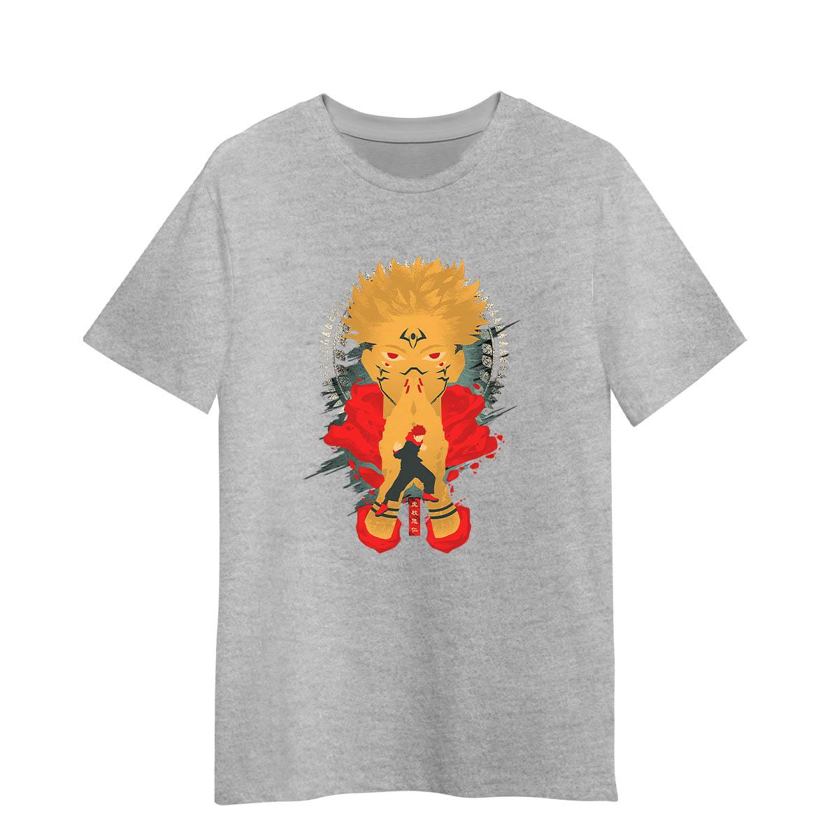 Sukuna Yuji Itadori Graphic Art Jujutsu Kaisen Manga Anime Adult Unisex T-shirt S серый 1770₽