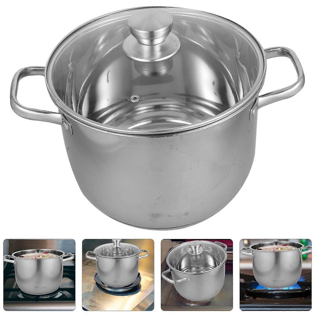 Stainless Steel Soup Pot for Cooking -, Easy to Clean, and Healthy Cookware for Family Kitchen Use