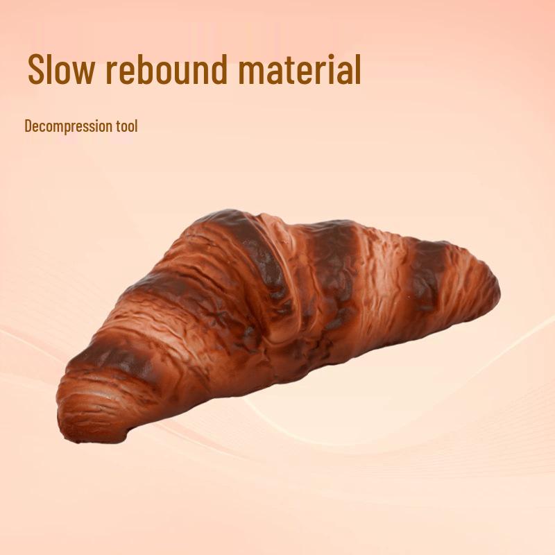 PU Slow Rebound Butter Croissant Stress Relief Toy for Kids Plastic Toy for Under 14