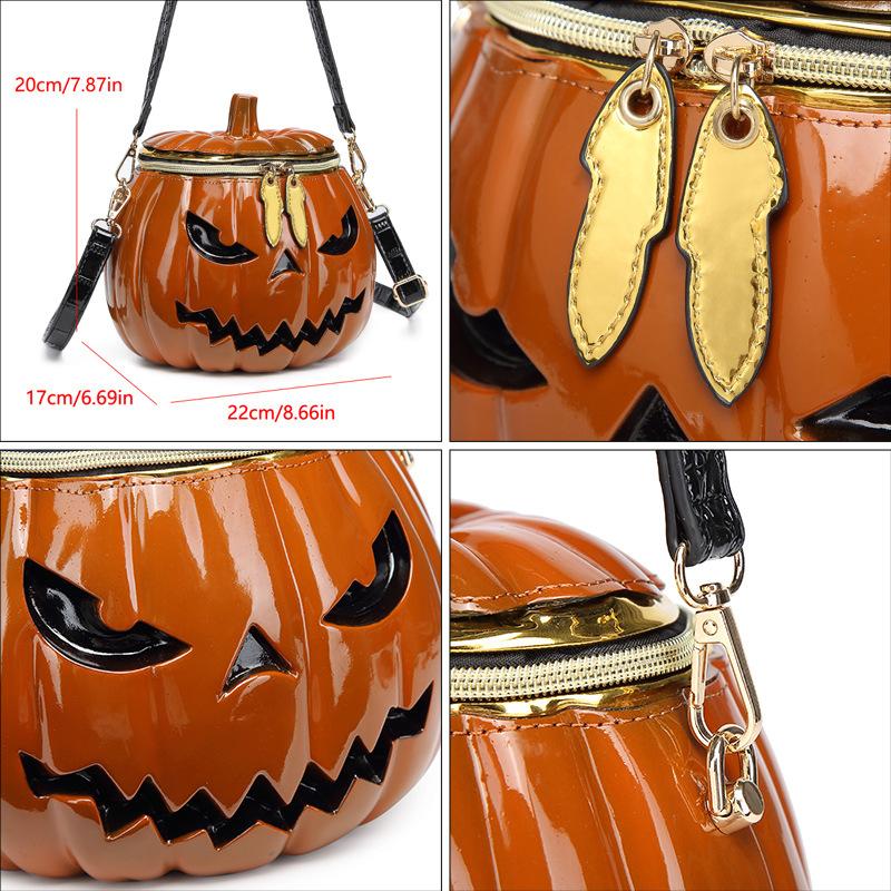 European And American Fashion Casual Halloween Hot Sale Personalized Three-Dimensional Pumpkin Head Bag