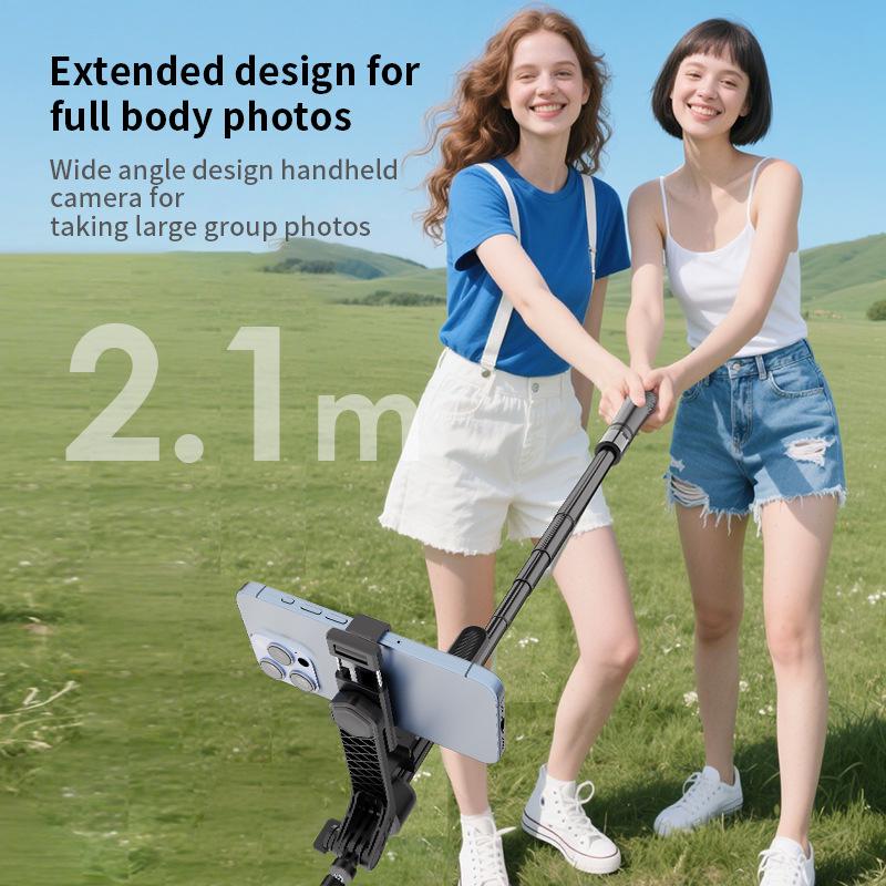 2025 K29 Metal Selfie Stick: 2.15m Tripod with Anti-Shake Bluetooth for Vertical Mobile Live Streaming