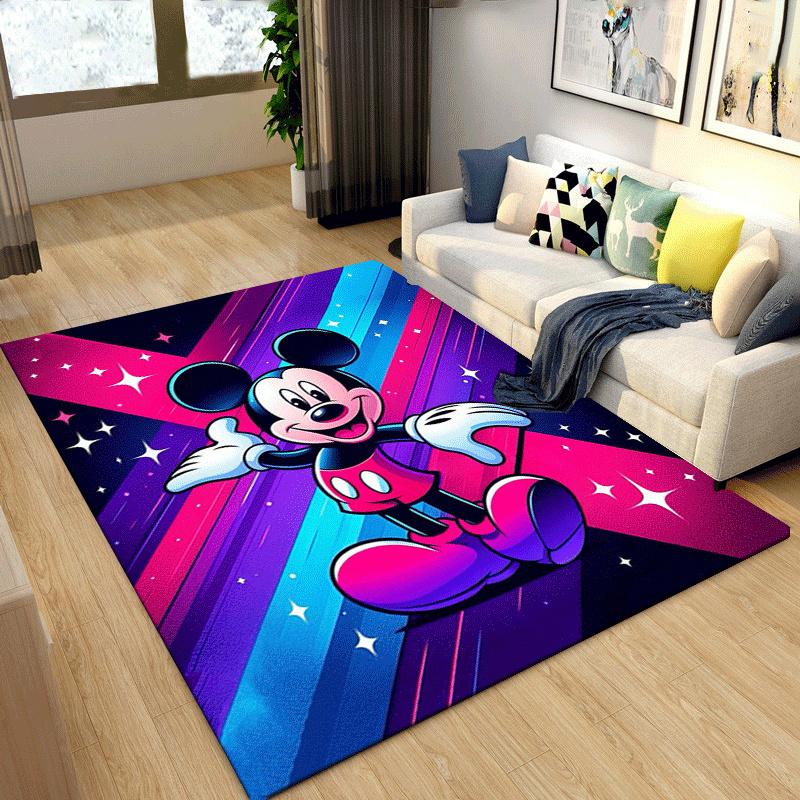 1pc Mickey Pattern Area Rug Soft Flannel Floor Mat for Living Room,Office,Bedroom and Carpet