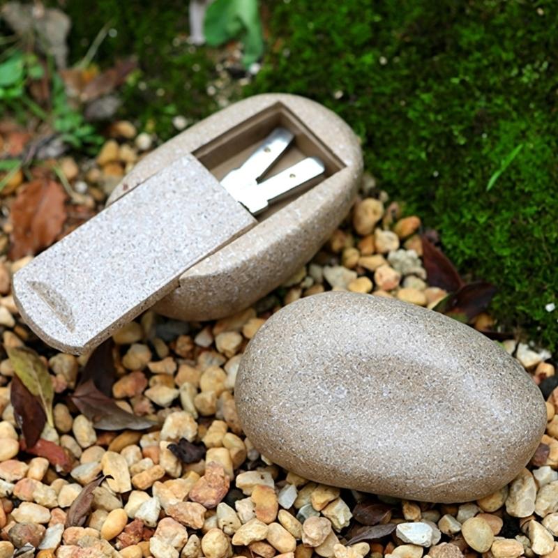 Cache-Clé Pierre Creuse Boîte en Résine pour Clé de Rechange Stockage pour Jardin Patio Porche Entrée de Jardin Utilisation