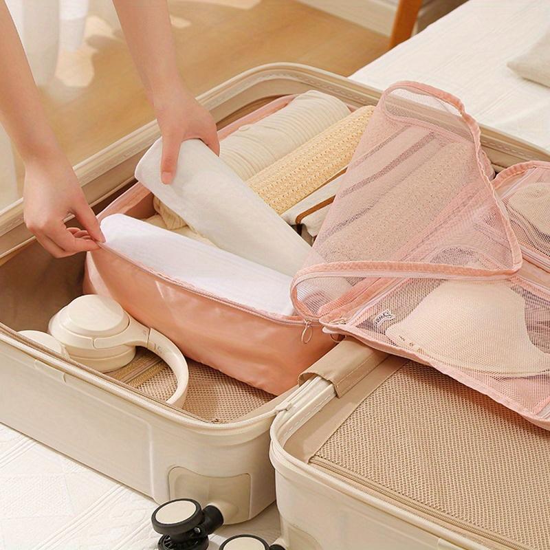 1pc Travel Portable Clothing Storage Bag Large Capacity 3 Pocket Breathable Mesh Bag for Underwear Organizer Bag Luggage Storing