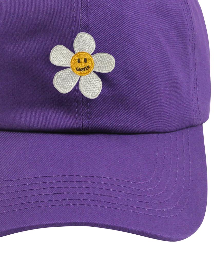 GRAVER [Unisex] Flower Dot Embroidered Ball Cap_Purple