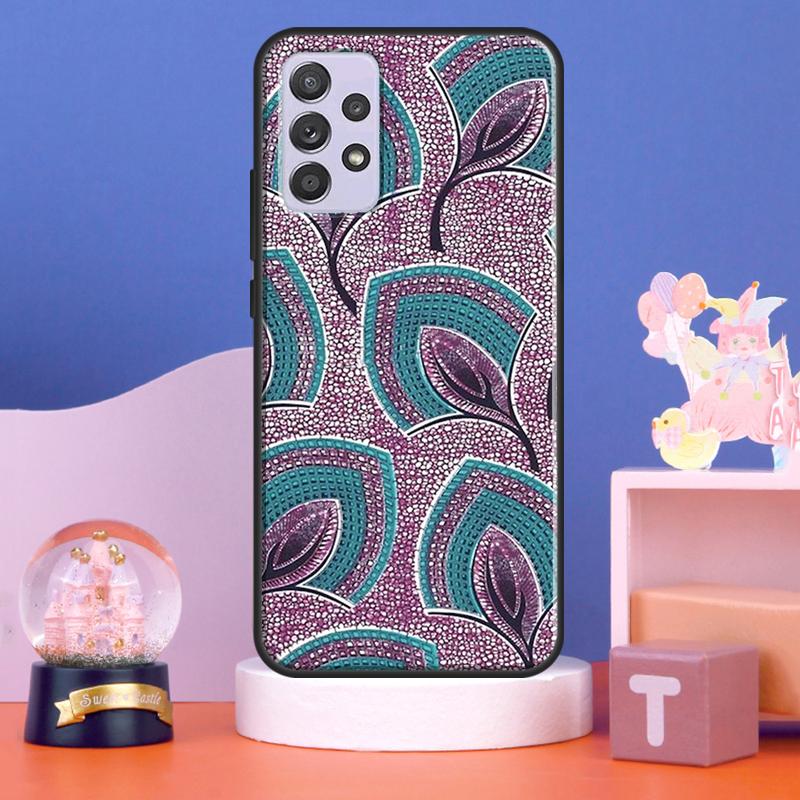 African Wax Fabric Case For Samsung Galaxy A15 A35 A55 A56 A06 A16 A26 A36 A32 A52 A13 A33 A53 A14 A34 A54 A17
