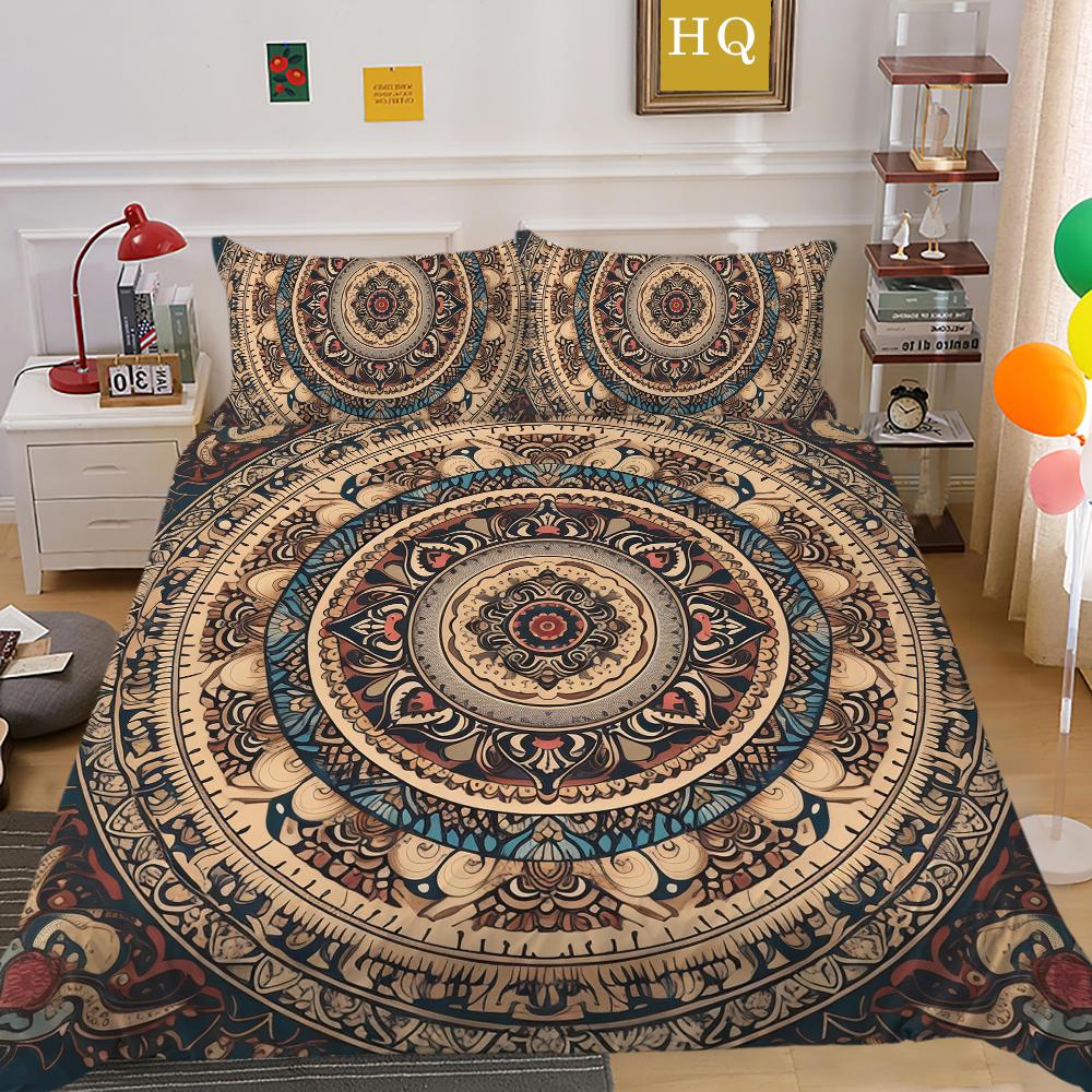 Seturi de lenjerie de pat Frumos Mandala Husă de pilota Moale Full Twin Dimensiune pentru Femei Set Pat de înaltă calitate Lenjerie de pat acasă