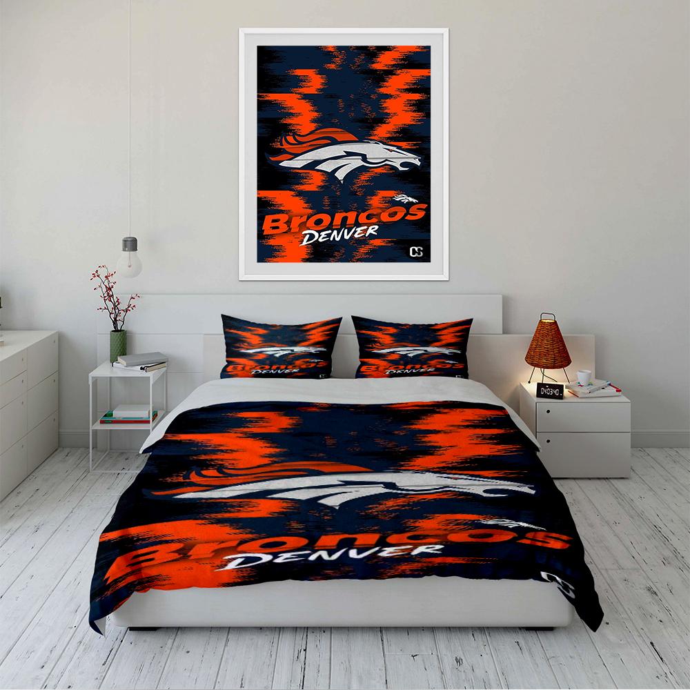 Denver Broncos Logo Bedding Set (1 Duvet Cover, 2 Pillowcases, Duvet Not Included) Sofas