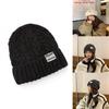 Knit Hat For Women With Letter Embroidery Warm Windproof Autumn Winter
