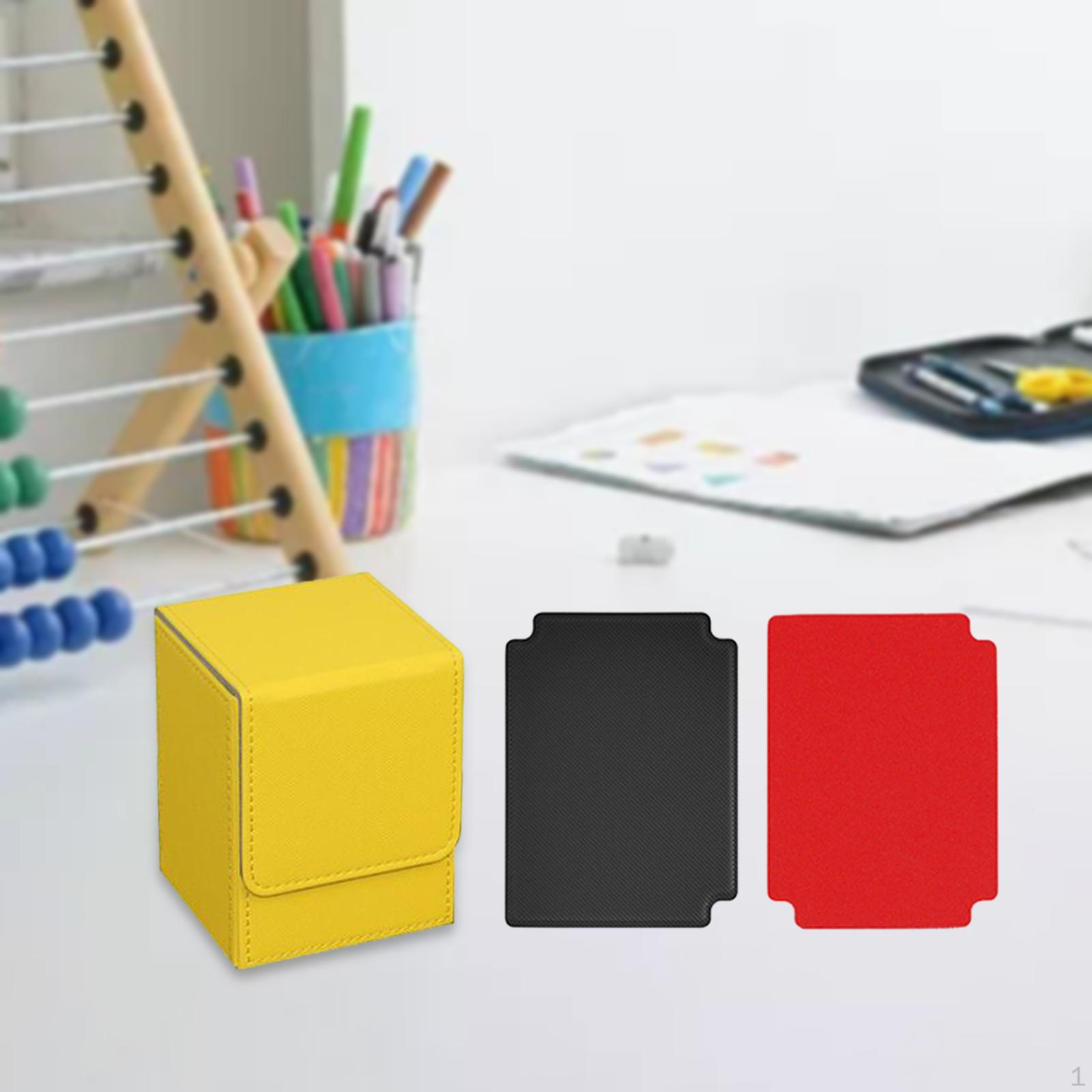 

Card Deck Box Holder with 2 Dividers Fits 100+ Water Resistant 8x7.8x10.3cm Yellow